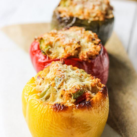 Thanksgiving Leftovers Stuffed Bell Peppers