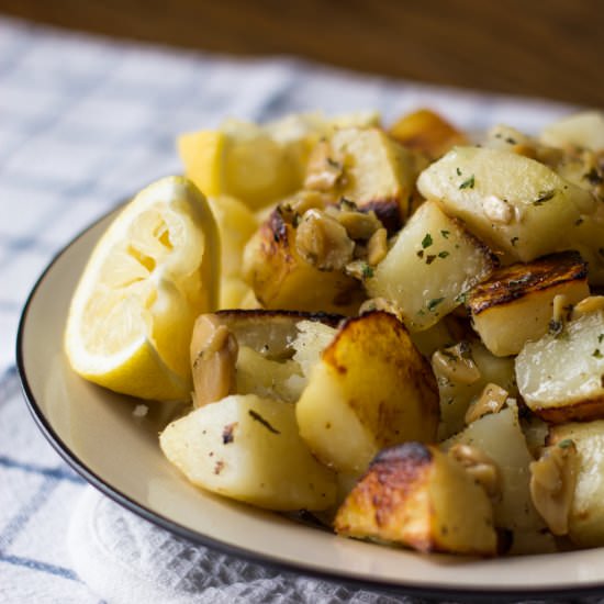 Lemon Garlic Basil Roasted Potatoes