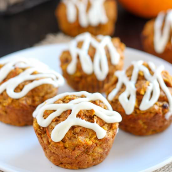 Pumpkin Carrot Apple Muffins