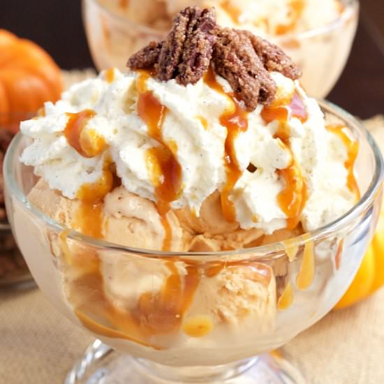 Pumpkin Pie Ice Cream Sundae