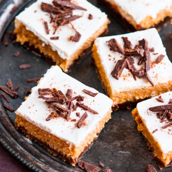 Chocolate Pumpkin Cheesecake Bars