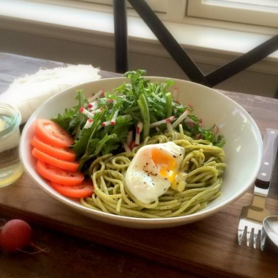 Breakfast Pesto Pasta