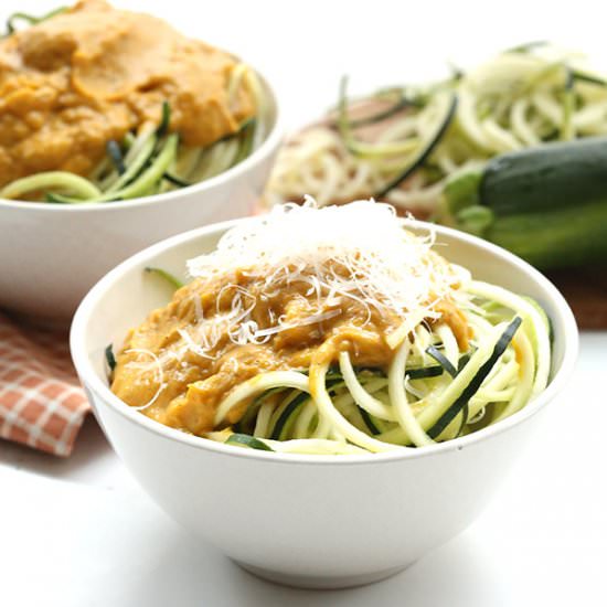 Creamy Pumpkin Zucchini Noodles