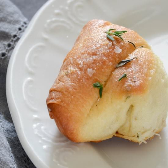 Garlic Thyme Parker House Rolls