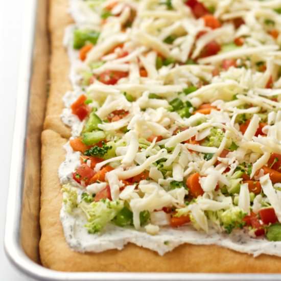 Easy vegetable squares appetizer