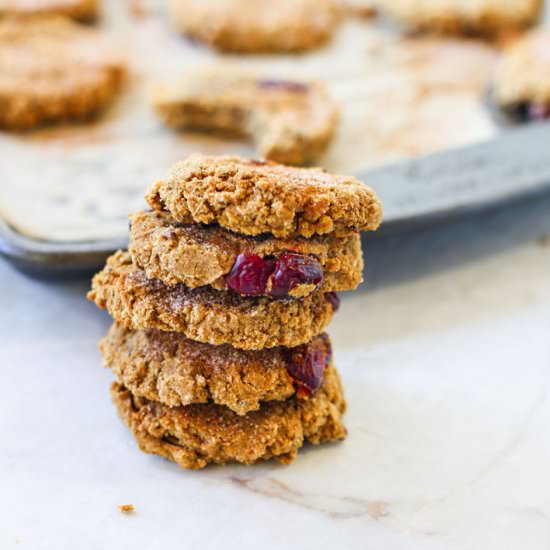 Cranberry Almond Molasses Cookies