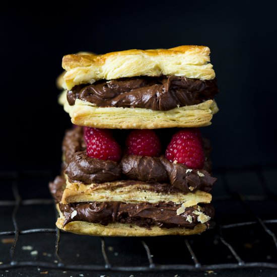 Mocha Raspberry Millefeuille