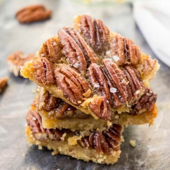 GF Salted Maple Pecan Pie Bars
