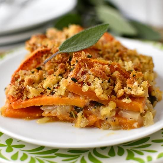 Skinny Sweet Potato Gratin