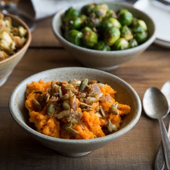 Sweet Potatoes and Brussels Sprouts