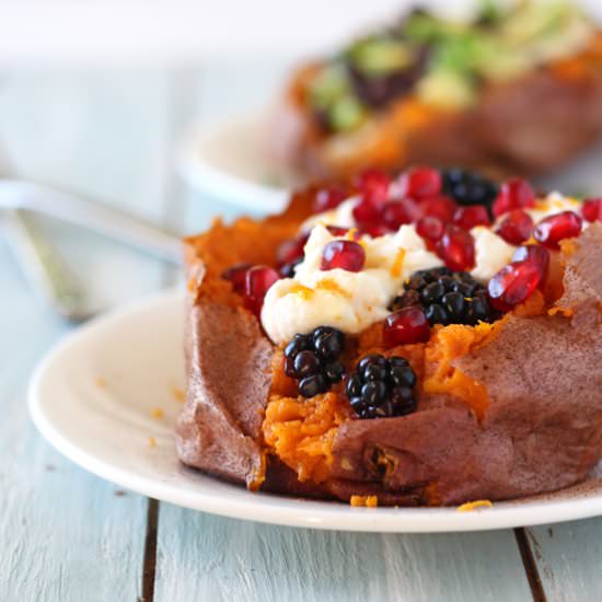 Sweet & Savory Baked Sweet Potatoes