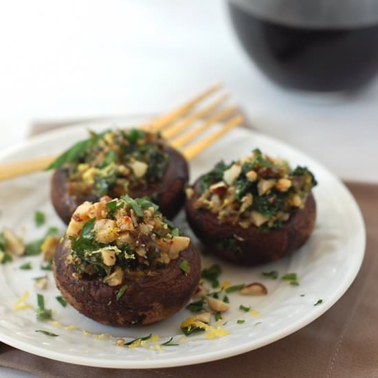 Stuffed Mushrooms with Hazelnuts
