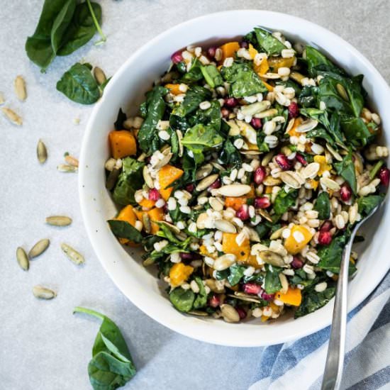 Butternut squash barley salad