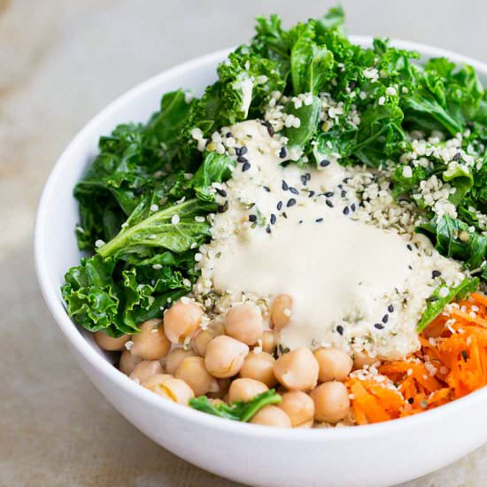 Vegan Kale Tahini Rice Bowl