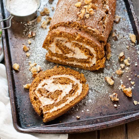 Gingerbread Roll Cake