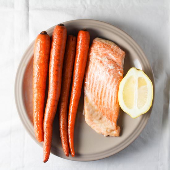 Salmon with Maple-Glazed Carrots