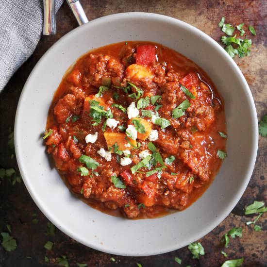 Sweet Potato and Plantain Chili
