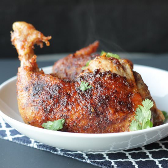 Pineapple glazed roast chicken