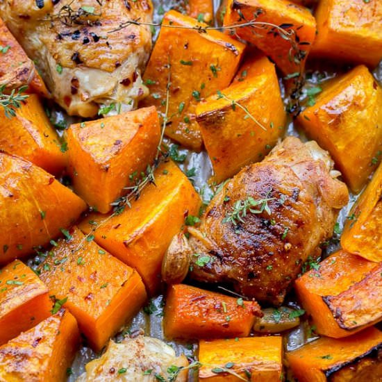 One Pan Chicken and Squash Dinner