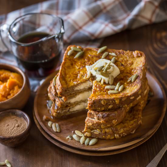 Pumpkin Pie Stuffed French Toast