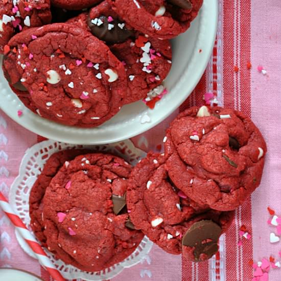 Red Velvet Chocolate Chip Cookies
