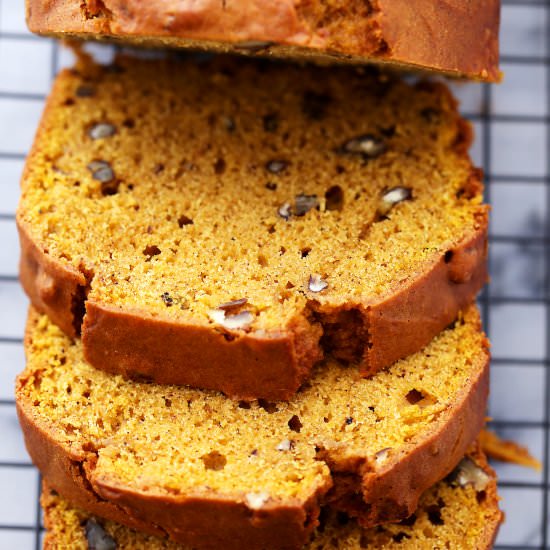 Olive Oil Pecan Pumpkin Bread
