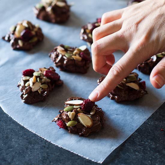 Chocolate Fruit and Nut Clusters
