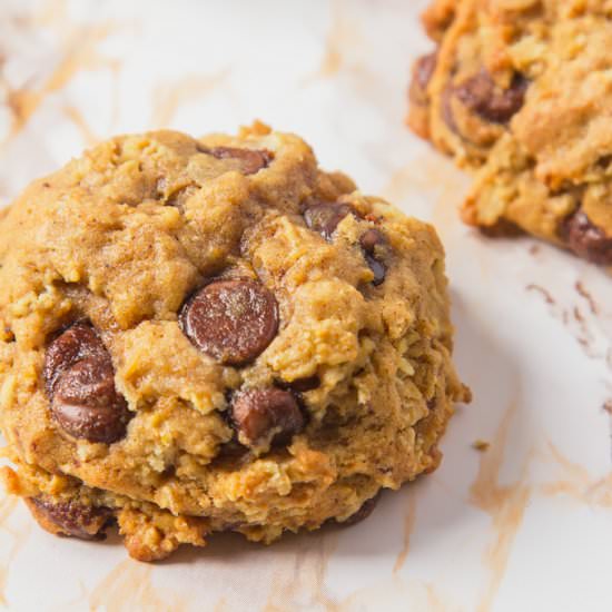 Pumpkin Choc Chip Oatmeal Cookies