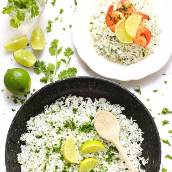 Cilantro Lime Rice with Shrimp