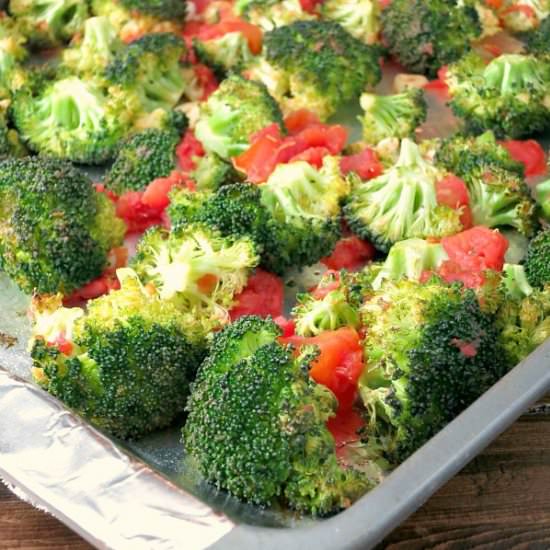 Oven Roasted Broccoli with Tomatoes