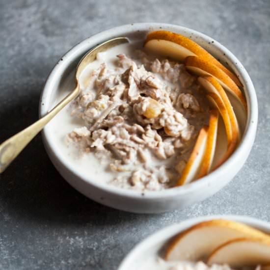 Ginger Pear Muesli with Cashew Milk