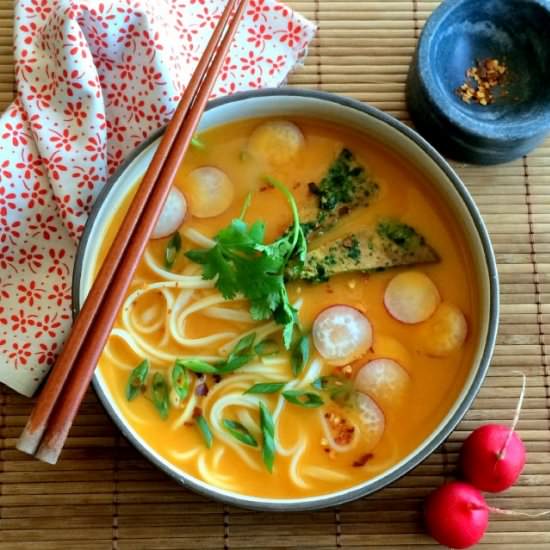 Sweet Potato Curry Noodle Soup