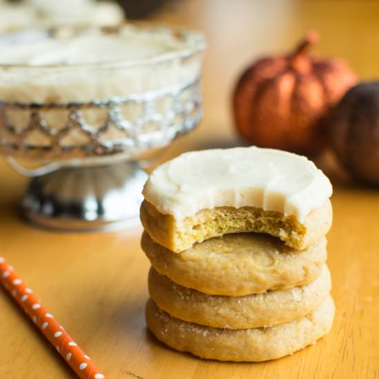 Frosted Pumpkin Sugar Cookies