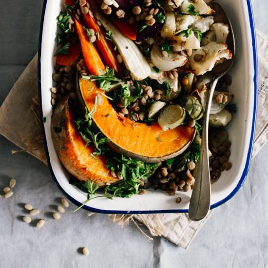 Roasted Veggies with Dijon Sauce