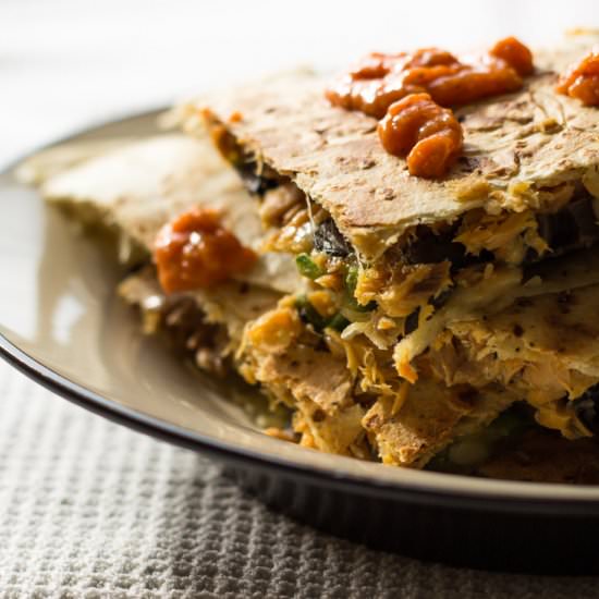 Smoked salmon quesadilla