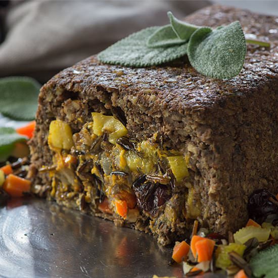 Sage Lentil Loaf with Stuffing