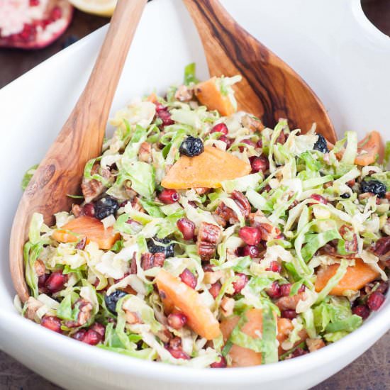 Winter Fruit and Brussels Sprouts Salad