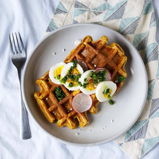 Sweet Potato Waffles + Chimichurri