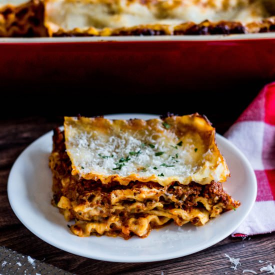 Lasagna Bolognese with Bechamel
