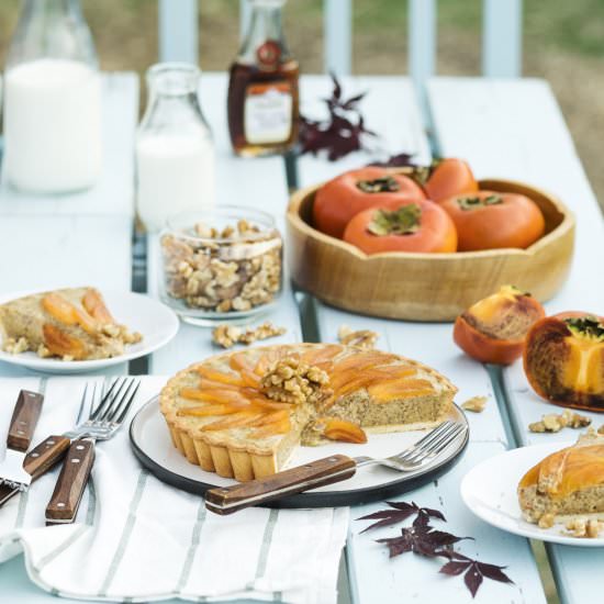 Persimmon Walnut Tart