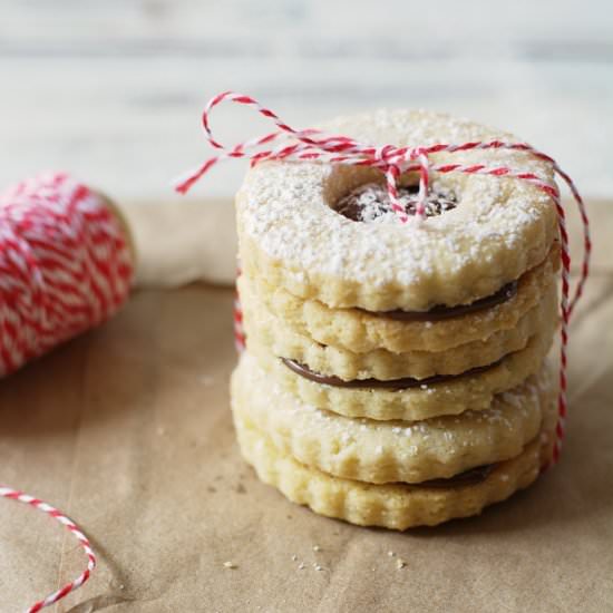 Gluten Free Nutella Linzer Cookies