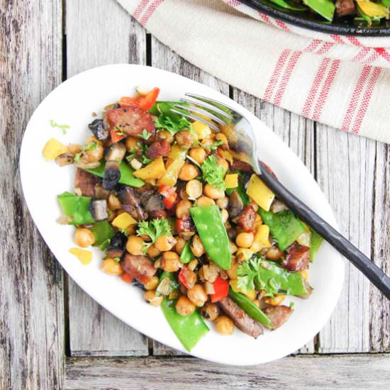 Smoked Sausage and Chickpeas Medley