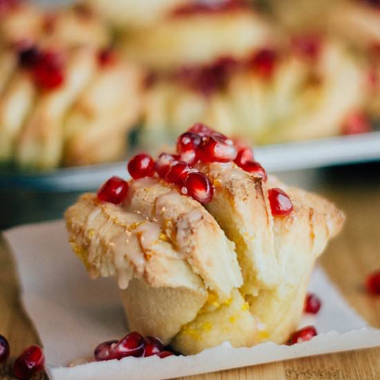 Orange Pomegranate Pull Apart Bread
