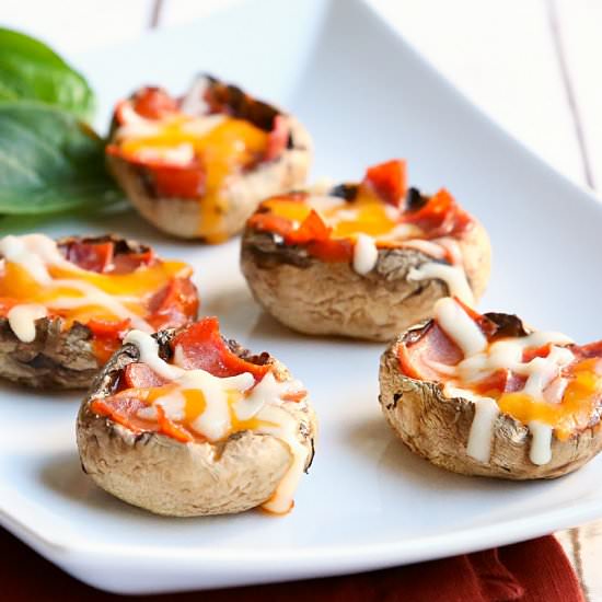 Pepperoni Pizza Stuffed Mushrooms