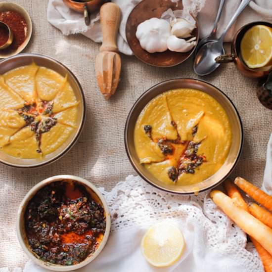 Roasted Carrot Soup with Chermoula