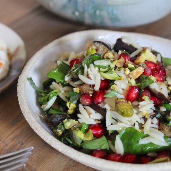 Eggplant Orzo Salad