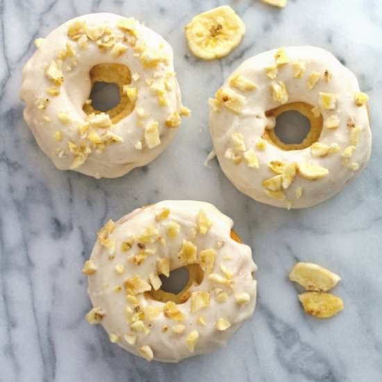 Baked Banana Donuts with Frosting
