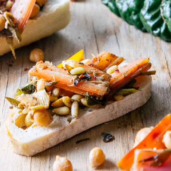 Braised Chard Stems