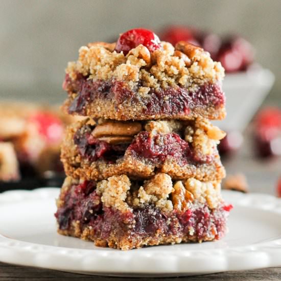 Paleo Cranberry Crumb Bars