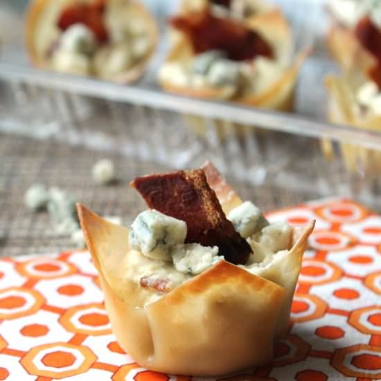 Bacon Blue Cheese Wonton Cups